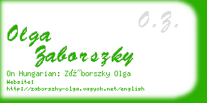 olga zaborszky business card